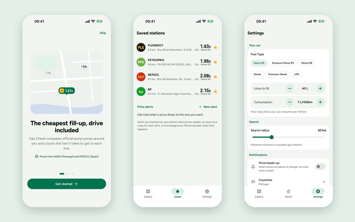 Gas Check Mobile app, imagens 2