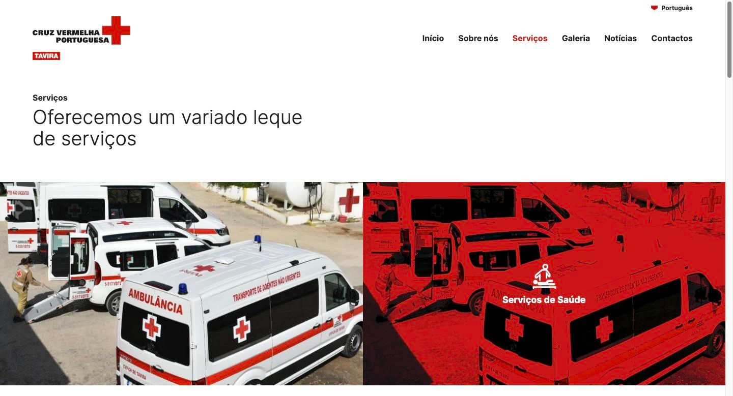Cruz Vermelha Tavira Website, screenshots 3