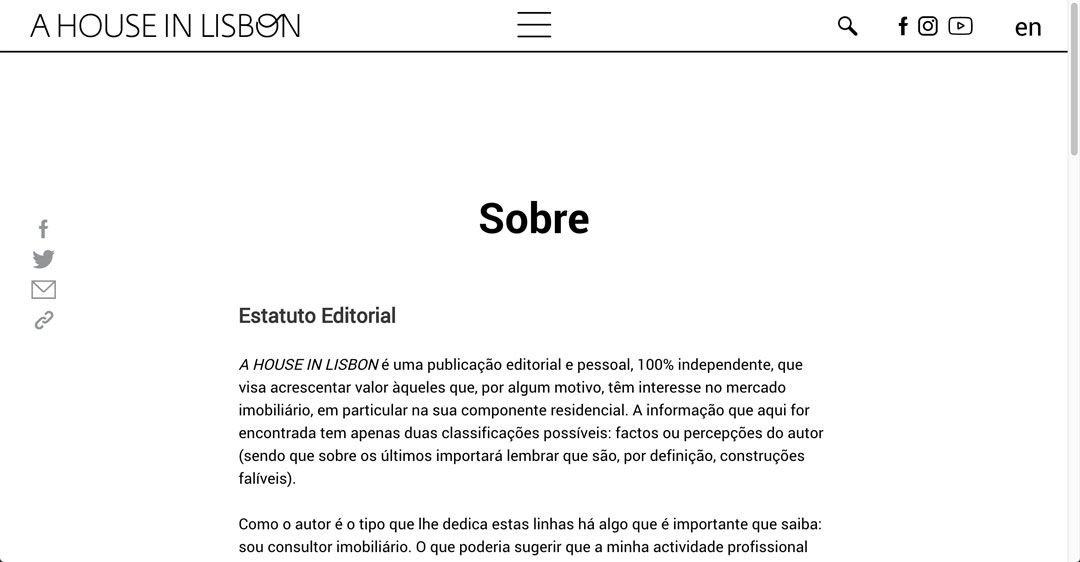 A House in Lisbon Website, imagens 2
